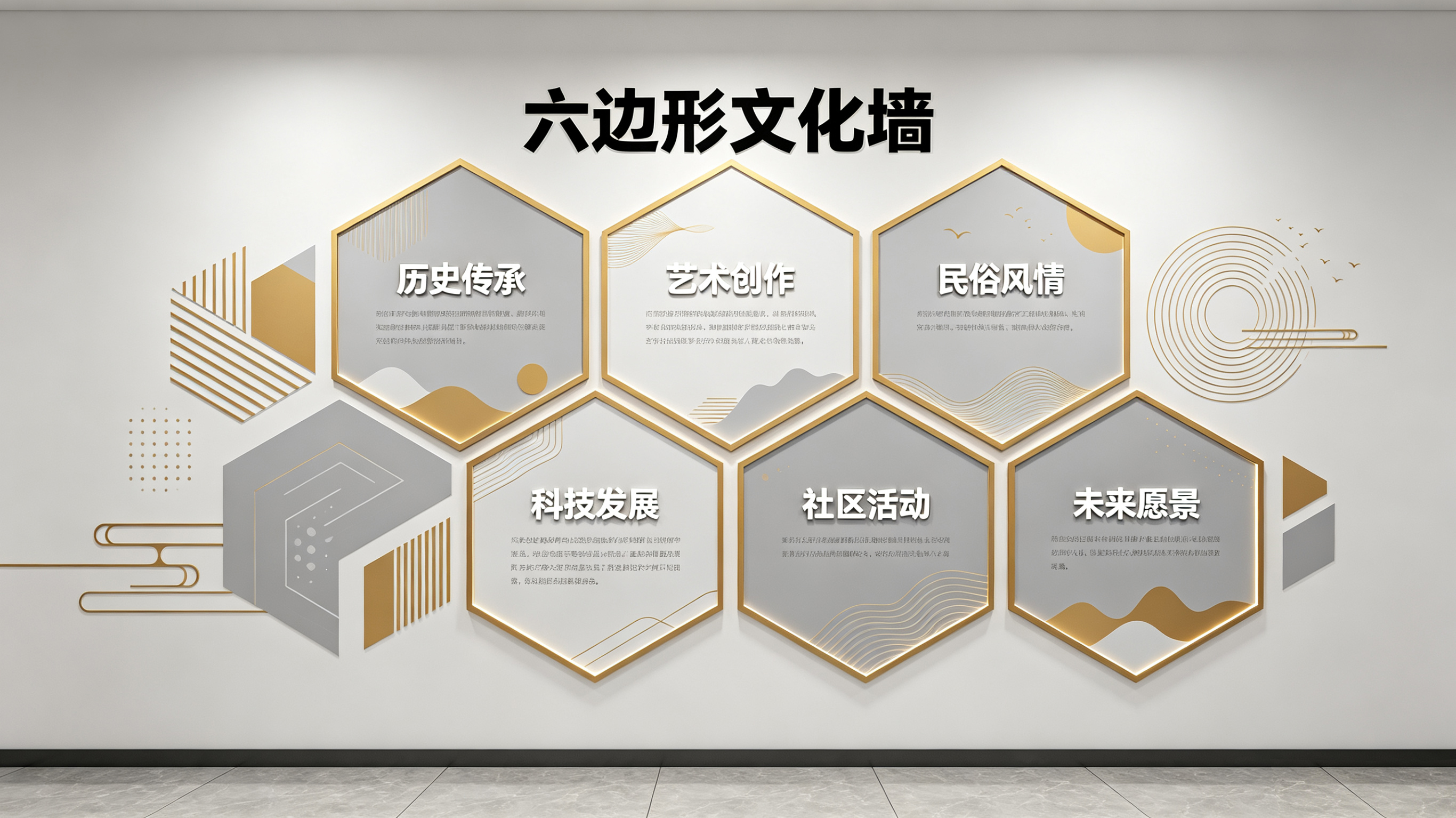 长垣企业文化墙 | 六边形信息美学
